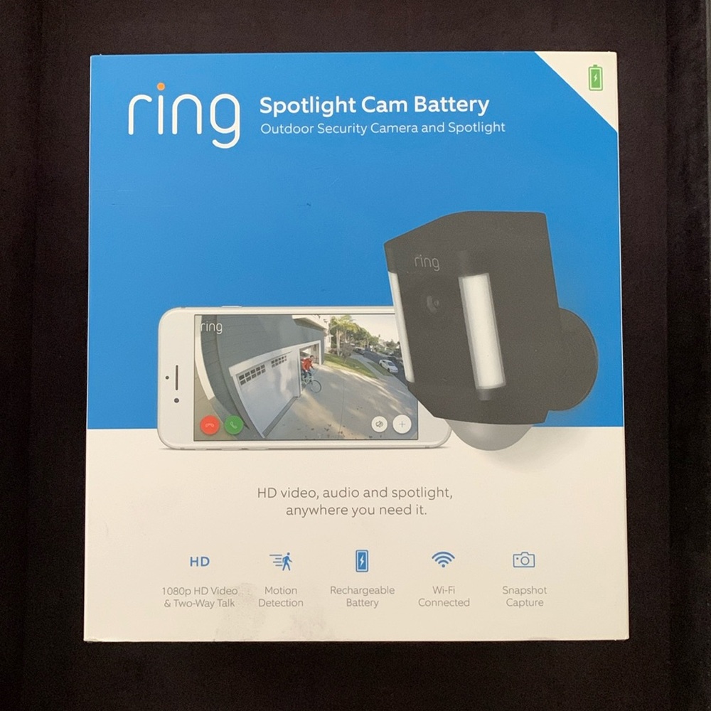 NIB Ring Spotlight Cam Battery- outdoor security camera and spotlight